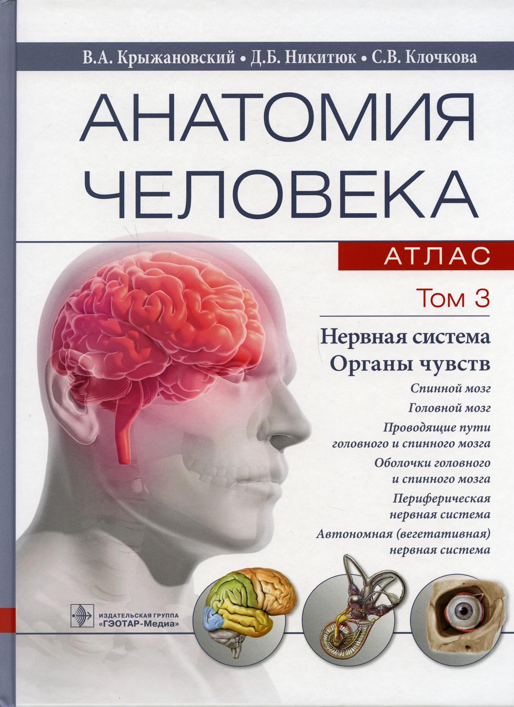 Анатомия человека: атлас: Учебное пособие: В 3 т. Т. 3: Нервная система. Органы чувств