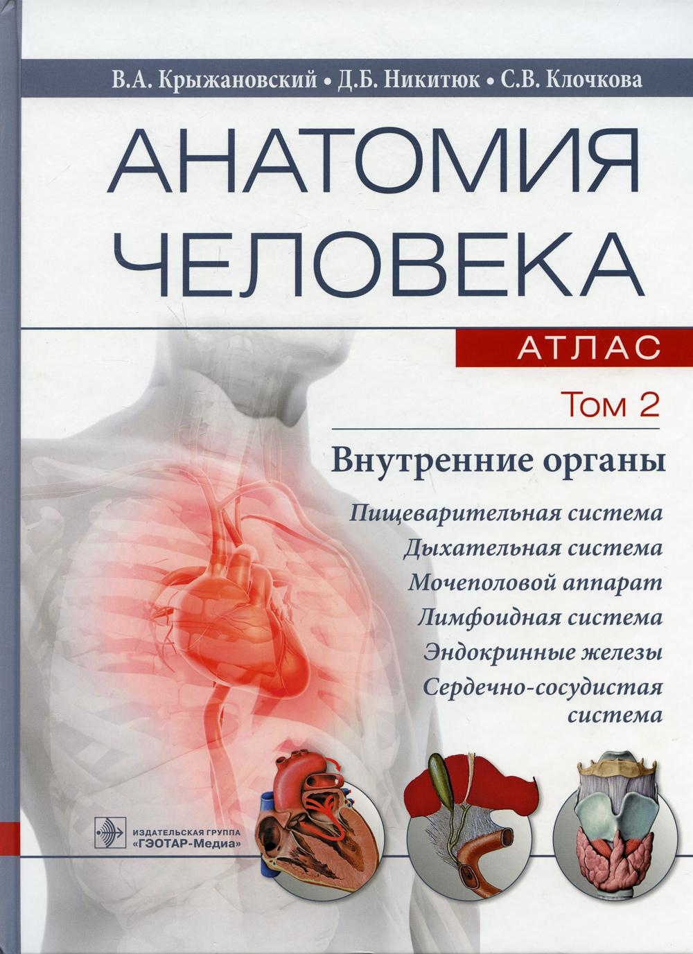 Анатомия человека: атлас: Учебное пособие: В 3 т. Т. 2: Внутренние органы