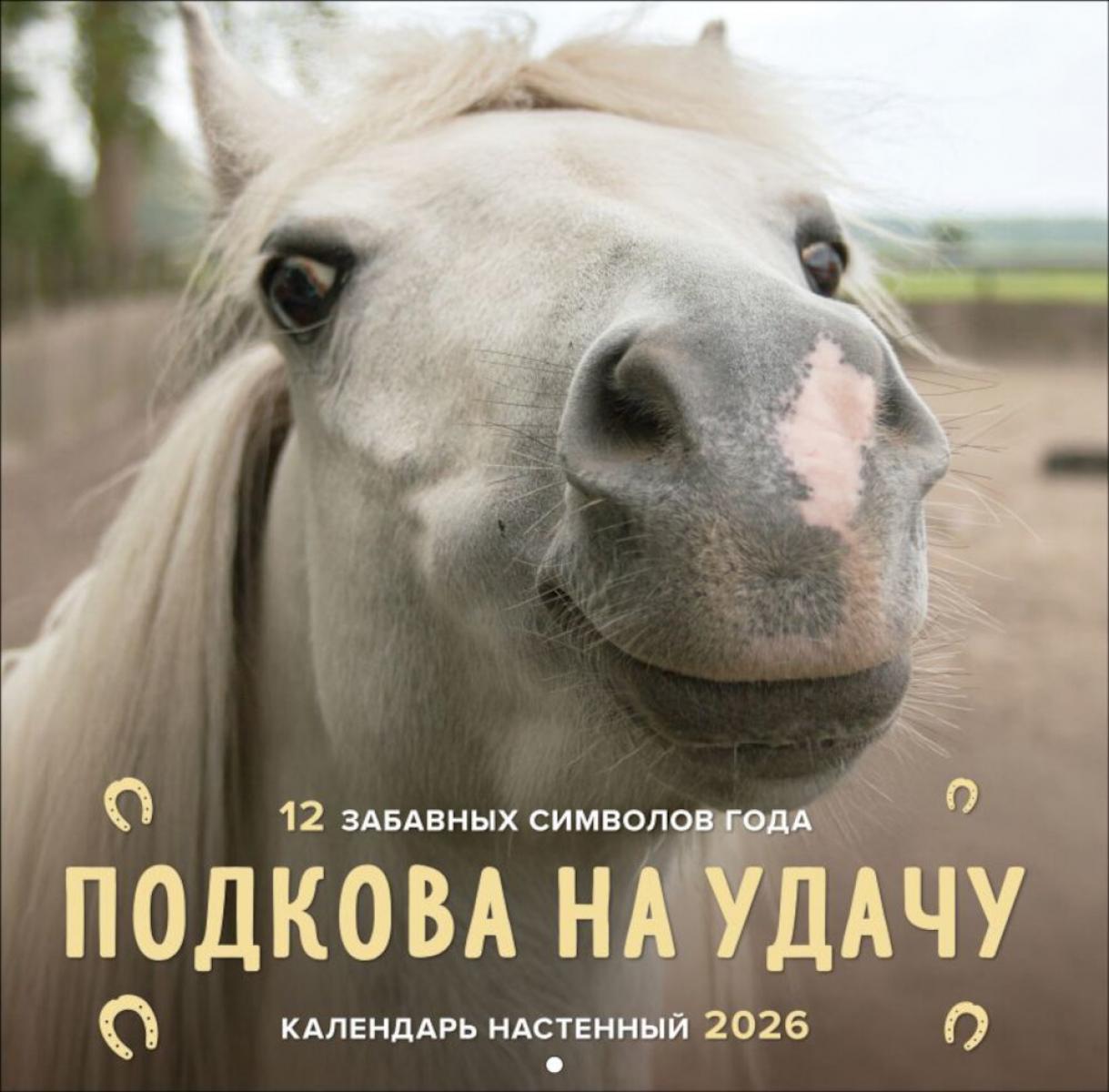Подкова на удачу. 12 забавных символов года. Календарь настенный на 2026 год